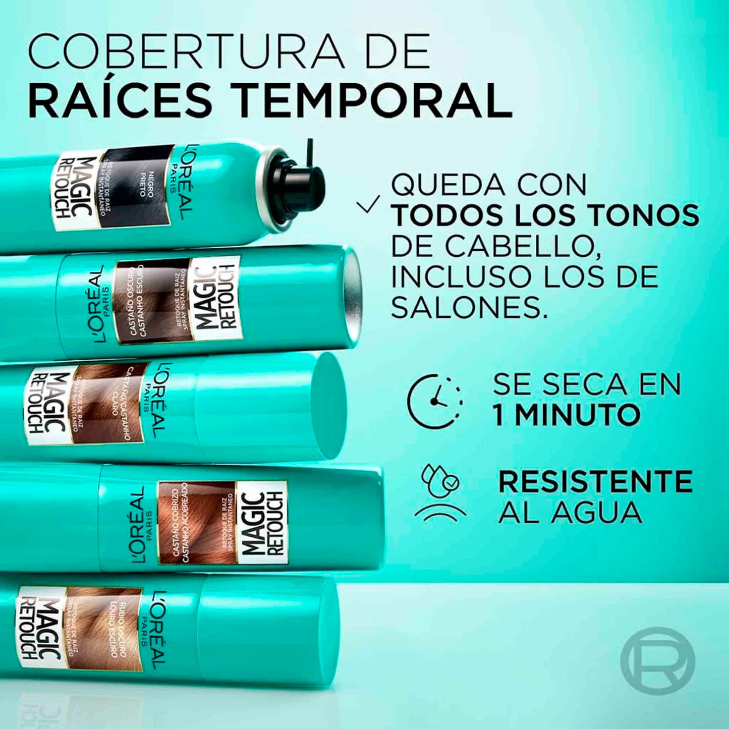 Tintura L'Oréal Paris Magic Retouch Tono Negro para Cabello