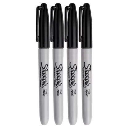 Set 4 Marcadores Permanentes Punta Sharpie Fina Negro SHARPIE- Dermocosmetica_belleza_online