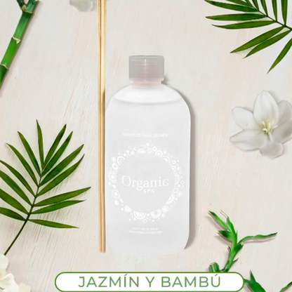 Repuesto Difusor De Aroma 350ml Organic Spa Jazmín Bambú ORGANIC SPA- Dermocosmetica_belleza_online