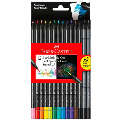 Lápices de Colores Faber-Castell SuperSoft Set x12 – Colores Vivos y Mina Ultrablanda Faber Castell- Dermocosmetica_belleza_online