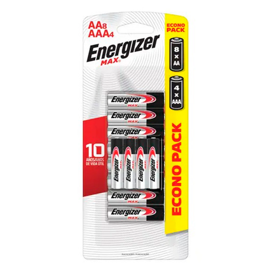 Pilas Aa Aaa Energizer Econopack 8 Aa + 4 Aaa Alcalinas Max Energizer- Dermocosmetica_belleza_online