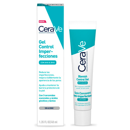 CeraVe Gel Control Imperfecciones 40 ml – Tratamiento Antiacné con AHA/BHA para Piel Grasa o con Brotes CeraVe- Dermocosmetica_belleza_online