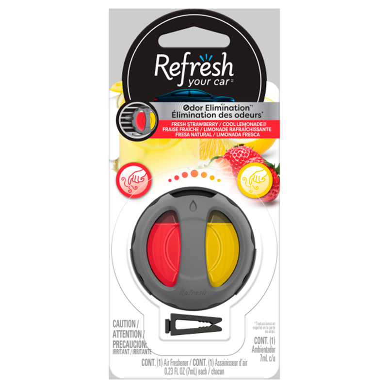 Difusor Para Auto Refresh Your Car Doble Aroma Fresa Fresca y Limonada Fresca Refresh Your Car- Dermocosmetica_belleza_online