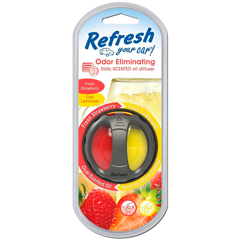 Difusor Para Auto Refresh Your Car Doble Aroma Fresa Fresca y Limonada Fresca Refresh Your Car- Dermocosmetica_belleza_online