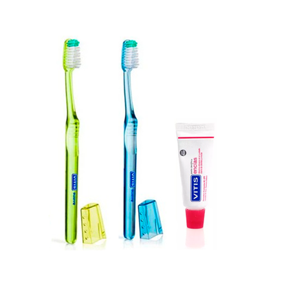 Pack Vitis Adulto Cepillo Suave x2 + Mini Pasta Dental – Limpieza Eficaz y Cuidado de Encías Vitis- Dermocosmetica_belleza_online
