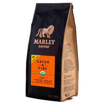 Marley Coffee Catch A Fire Grano Entero 227 g – Café Intenso con Personalidad Vibrante MARLEY- Dermocosmetica_belleza_online