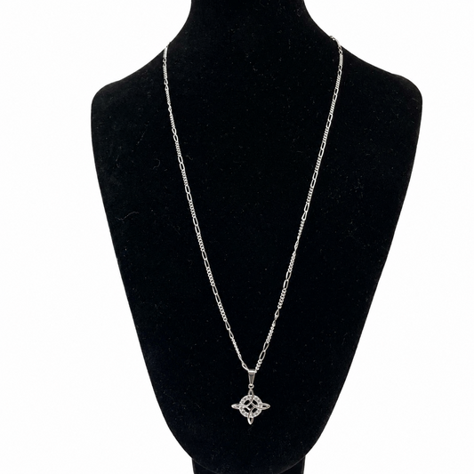 Collar Plata 925 Dije Nudo De Bruja 65cm 6,84g