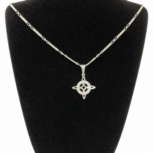Collar Plata 925 Dije Nudo De Bruja 65cm 6,84g