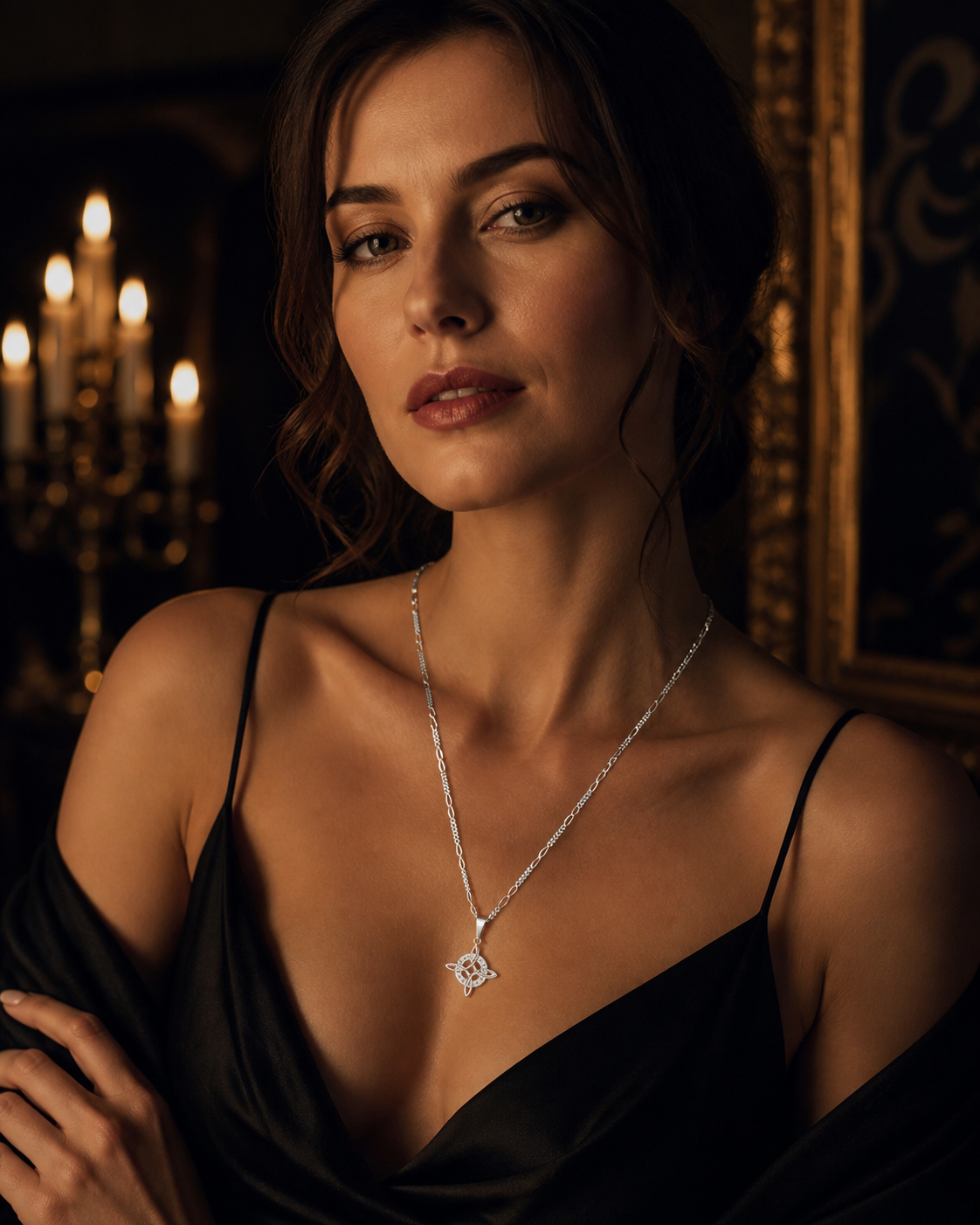 Collar Plata 925 Dije Nudo De Bruja 65cm 6,84g