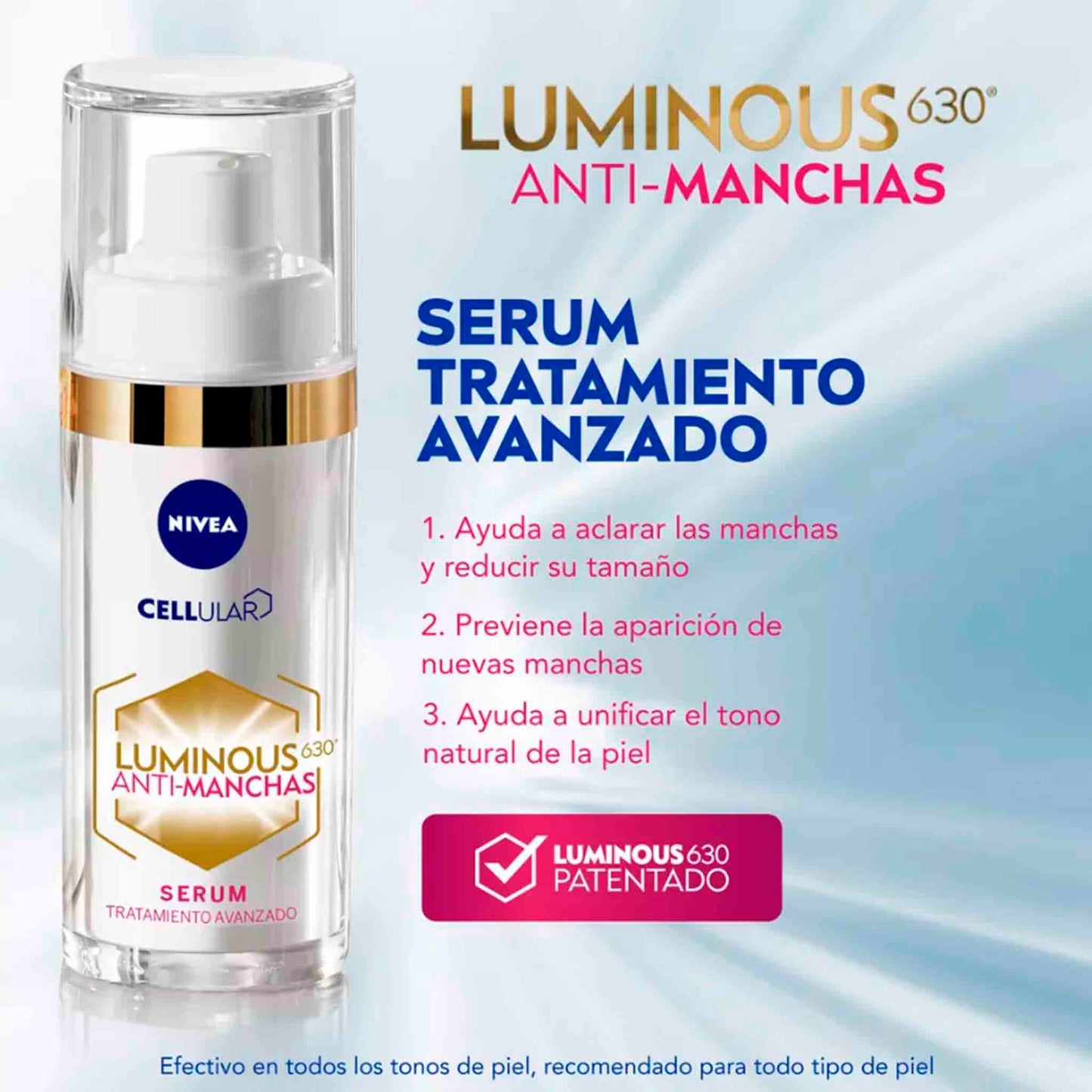 Nivea Luminous 630 Sérum Anti-Manchas 30 ml – Corrige manchas visibles y previene su reaparición NIVEA- Dermocosmetica_belleza_online