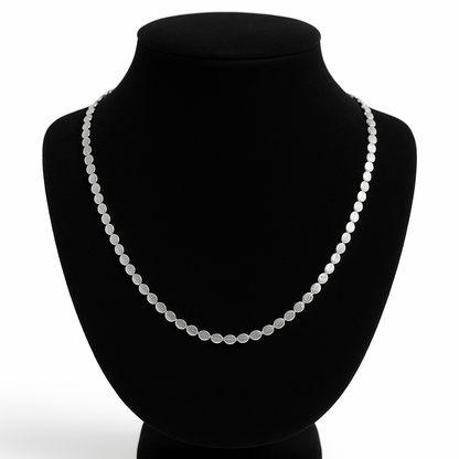 Collar de Plata 925 con Discos Ovalados “Ovaladitas” – 55 cm, 11,22 g, 4 mm IMAGEN FUTURA- Dermocosmetica_belleza_online