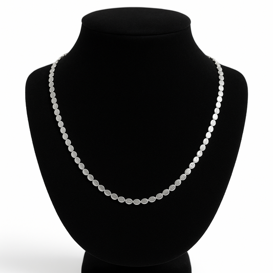 Collar de Plata 925 con Discos Ovalados “Ovaladitas” – 55 cm, 11,22 g, 4 mm IMAGEN FUTURA- Dermocosmetica_belleza_online