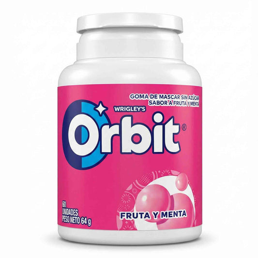 Chicle Orbit Fruta y Menta 64 g – Frescura Sin Azúcar