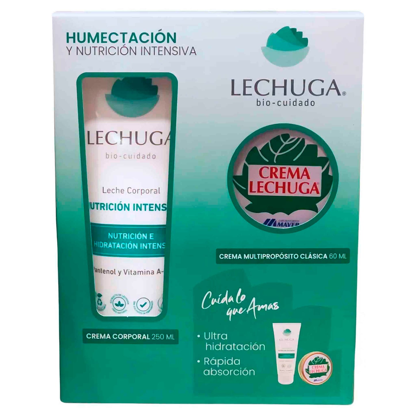 Pack Crema Corporal Lechuga + Crema Facial Clásica – Hidratación y Frescura Natural
