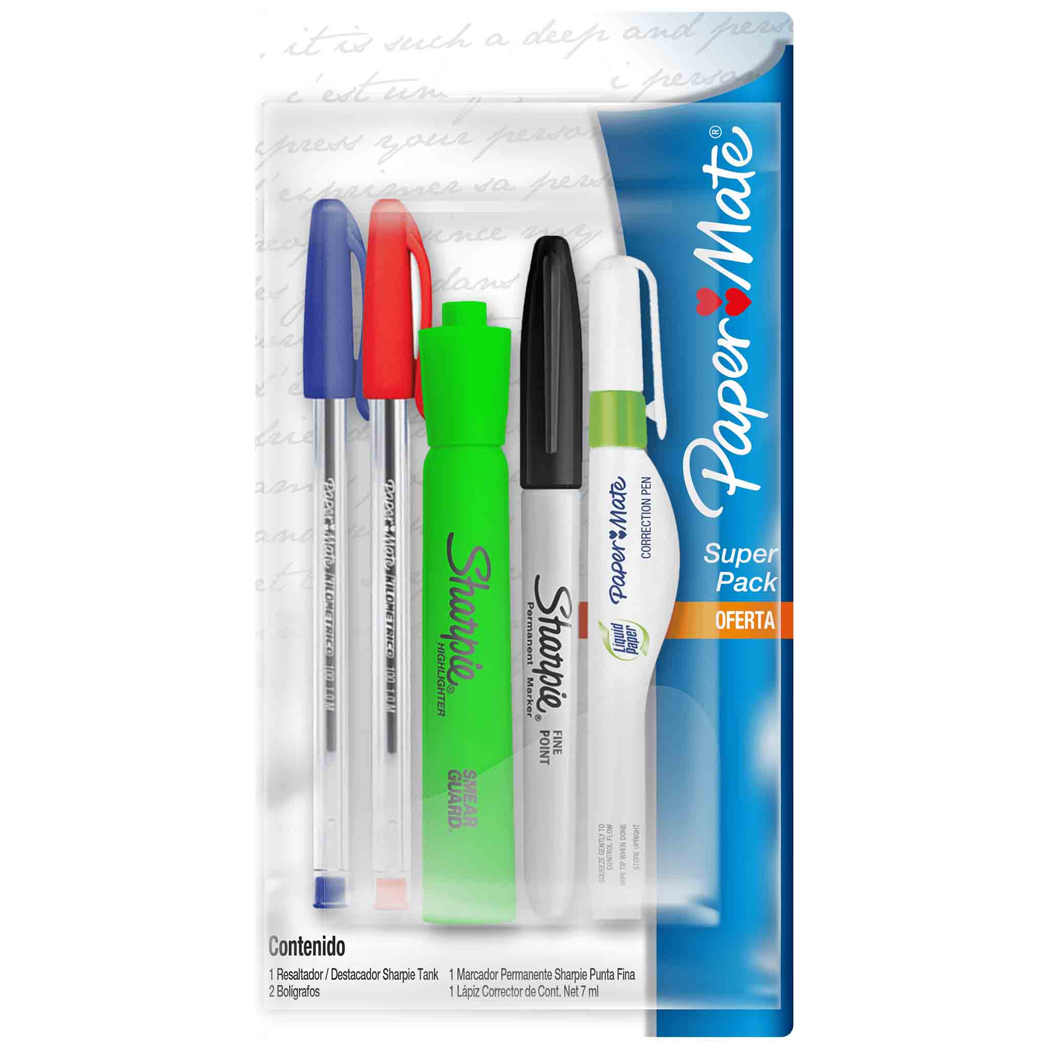 Pack Oficina y Estudio Sharpie Paper Mate 5 Artículos Esenciales ...
