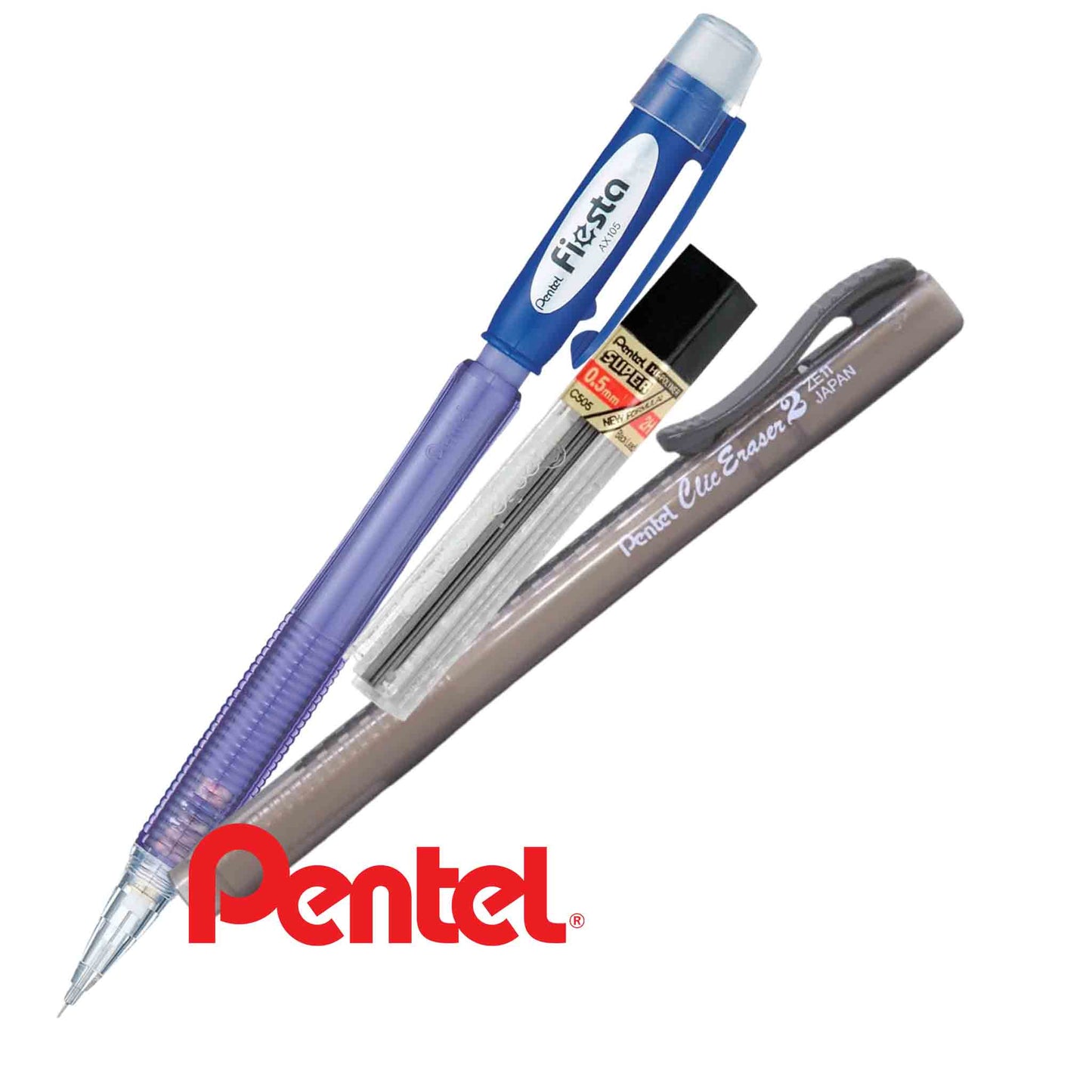 Pack Pentel Portamina Fiesta 0.7mm + Portagoma + Minas