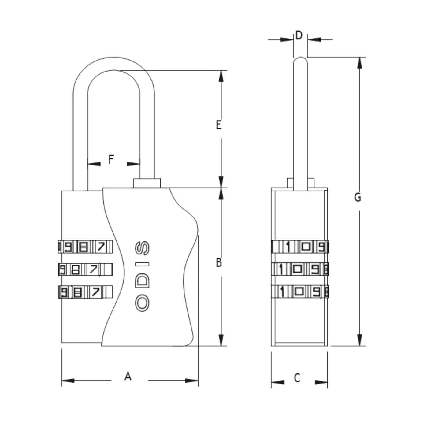 Pack 2 Candados Odis TSA 33 mm Azul – Seguridad para Viajes
