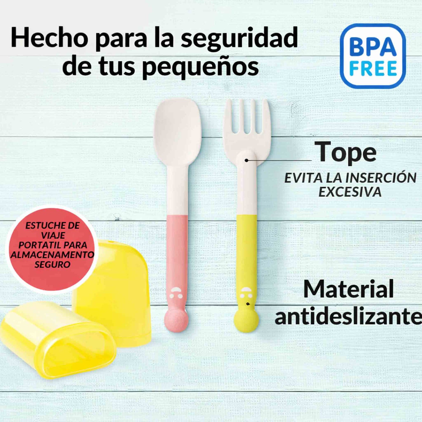 Pigeon Set Cuchara y Tenedor Paso 2 con Estuche 12+ Meses