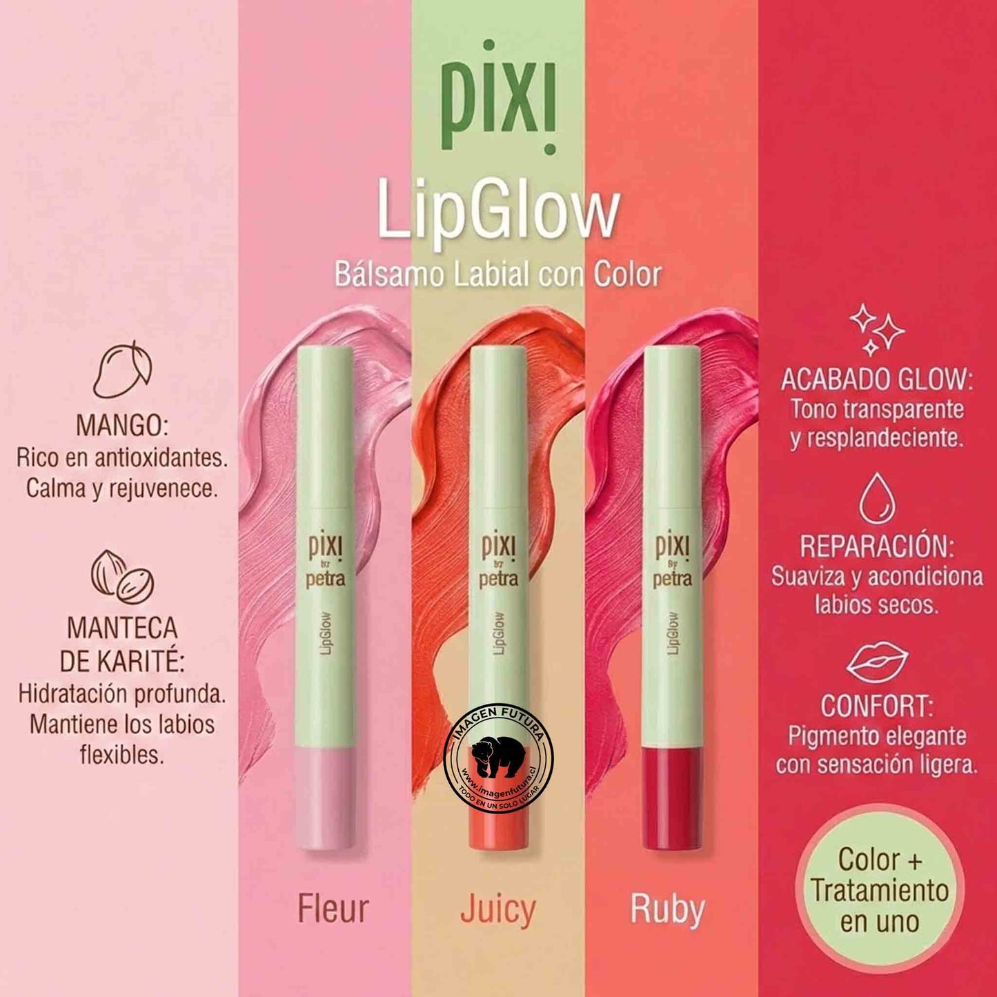 Pixi LipGlow Bálsamo Labial Tintado Hidratante Con Color