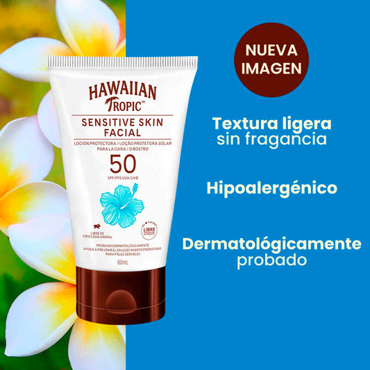 Protector Hawaiian Tropic SENSITIVE SKIN Facial Fps50+