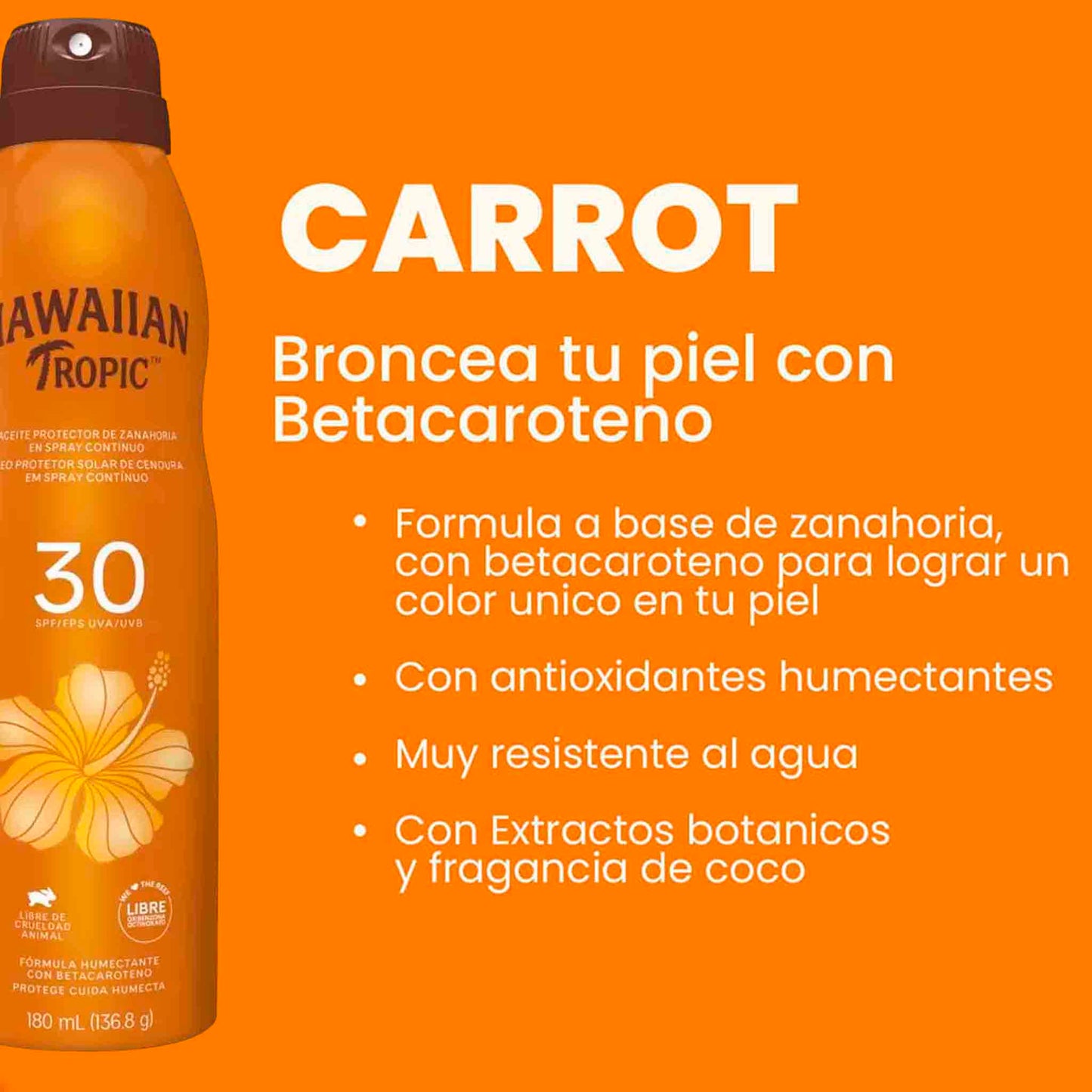 Hawaiian Tropic Protector Solar Zanahoria FPS30 Bronceado Natural