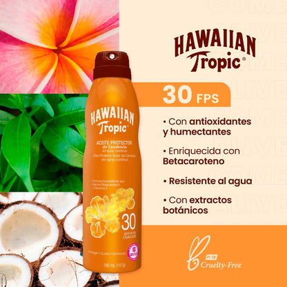 Hawaiian Tropic Protector Solar Zanahoria FPS30 Bronceado Natural