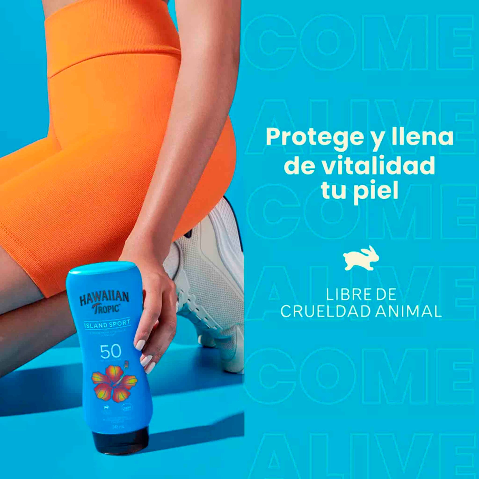 Protector Solar Hawaiian Tropic Island Sport FPS 50 – 240 ml | Resistente al Agua HAWAIIAN TROPIC- Dermocosmetica_belleza_online