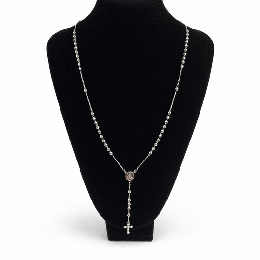 Rosario Plata 925 Sagrado Corazón 72 cm 22 g