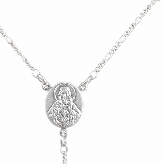 Rosario Plata 925 Sagrado Corazón 72 cm 22 g