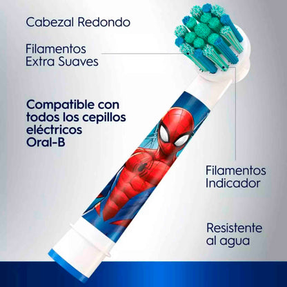 Repuesto Cepillo Eléctrico Oral-B Pro Kids Spiderman – Pack 2 Unidades