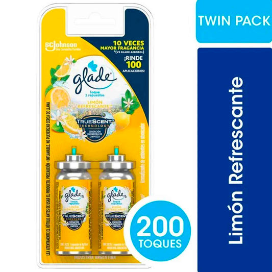 Repuesto Glade Toque Pack Doble Aromatizante de Ambientes – Limón Refrescante