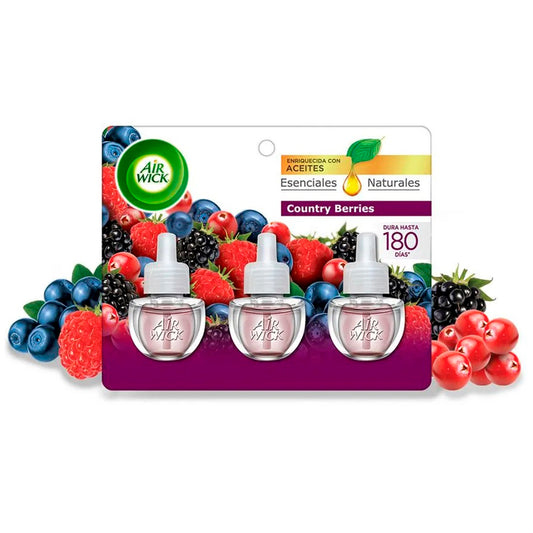 Air Wick Eléctrico Repuestos Country Berries – Pack de 3 x 20ml AIR WICK- Dermocosmetica_belleza_online