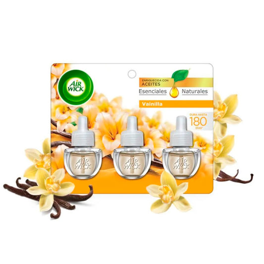 Air Wick Aromatizante Eléctrico Repuesto Vainilla 3 Unidades 20ml C/U