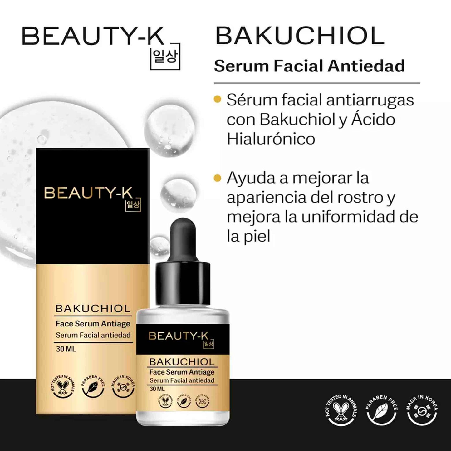 Sérum Facial Beauty-K Bakuchiol 30 ml | Antiedad Coreano