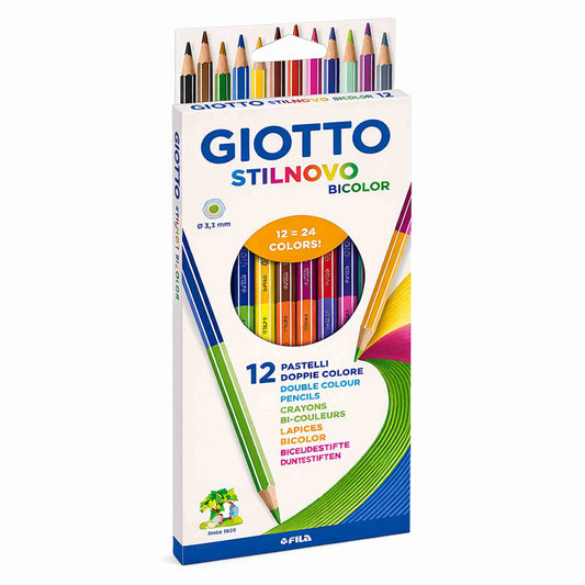 Set 12 Lápices Giotto Stilnovo Bicolor