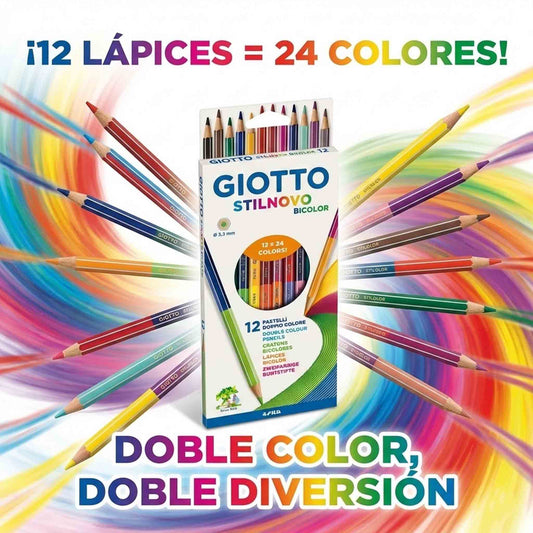 Set 12 Lápices Giotto Stilnovo Bicolor