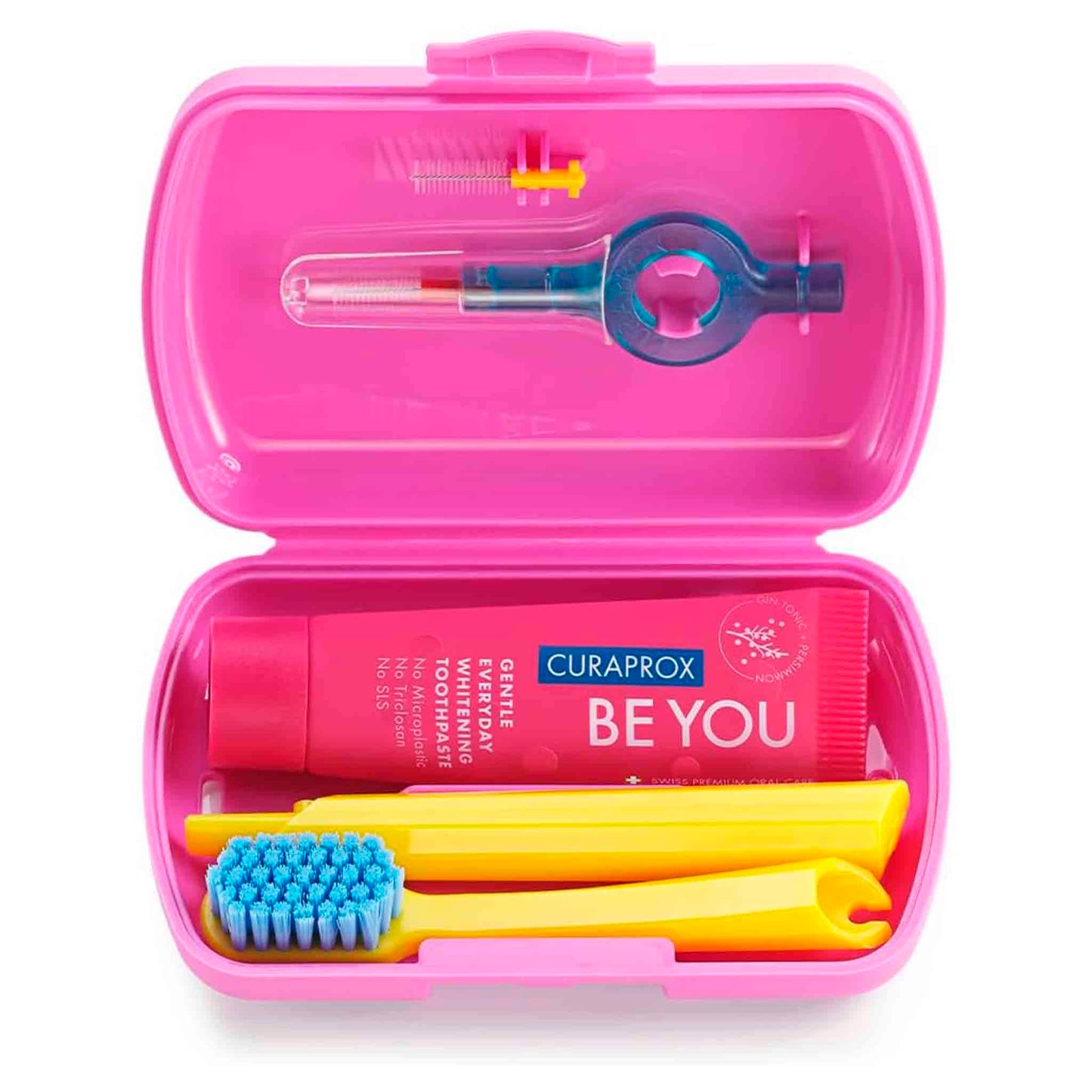 Set De Viaje Curaprox Travel Cepillo Dental + Pasta + Interdental Estuche