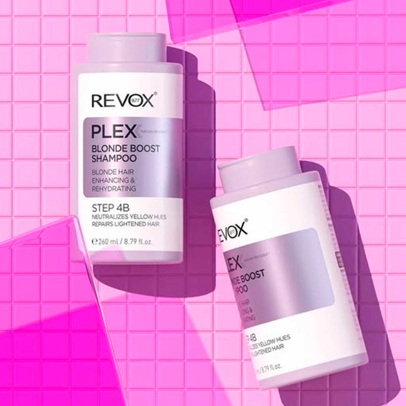 Shampoo Neutralizador Revox B77 Plex Paso 4B – Cabello Rubio 260 ml REVOX- Dermocosmetica_belleza_online