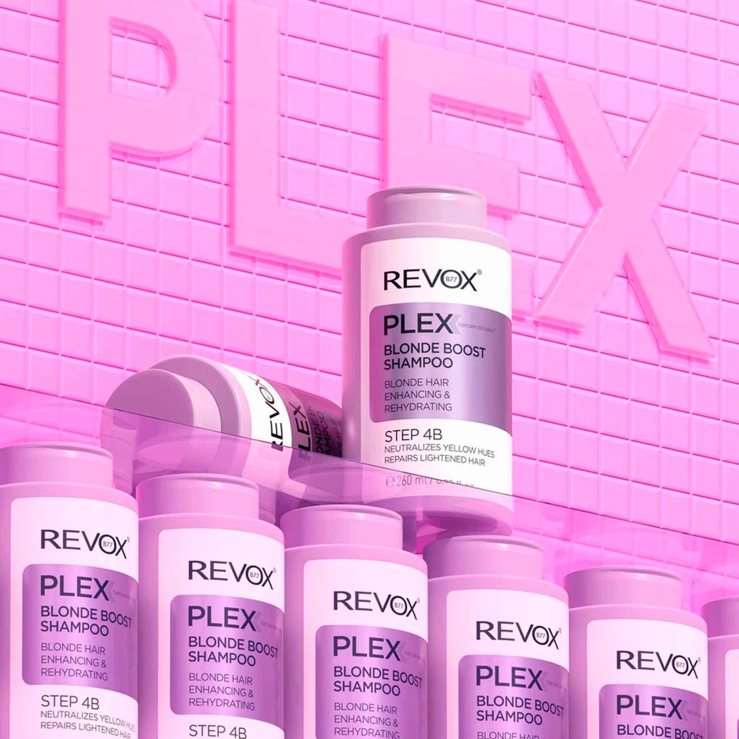 Shampoo Neutralizador Revox B77 Plex Paso 4B – Cabello Rubio 260 ml REVOX- Dermocosmetica_belleza_online