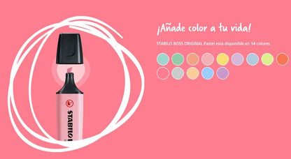Destacador Stabilo Boss Pastel – Punta Cincel 2-5 mm | Colores Suaves y Modernos Stabilo- Dermocosmetica_belleza_online