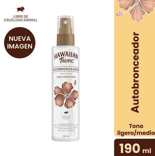 Autobronceante Agua Hawaiian Tropic 190ml Tono Ligero/medio Hawaiian Tropic- Dermocosmetica_belleza_online