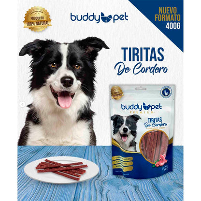 Envase Snack Buddy Pet Tiritas de Cordero 400 g