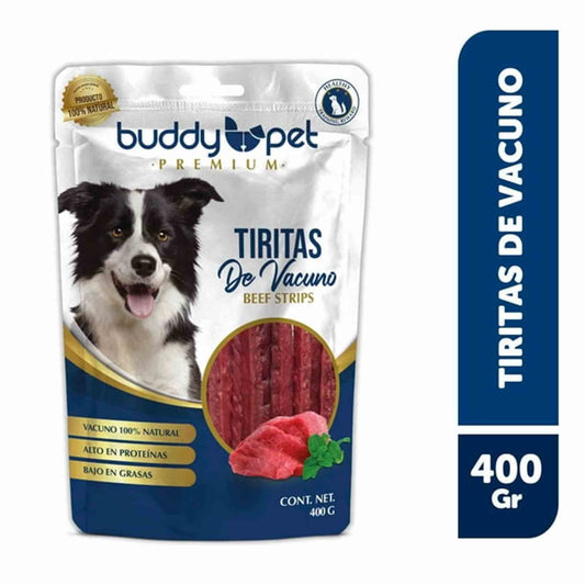 Snack perros Buddy Pet tiritas vacuno natural alto proteínas