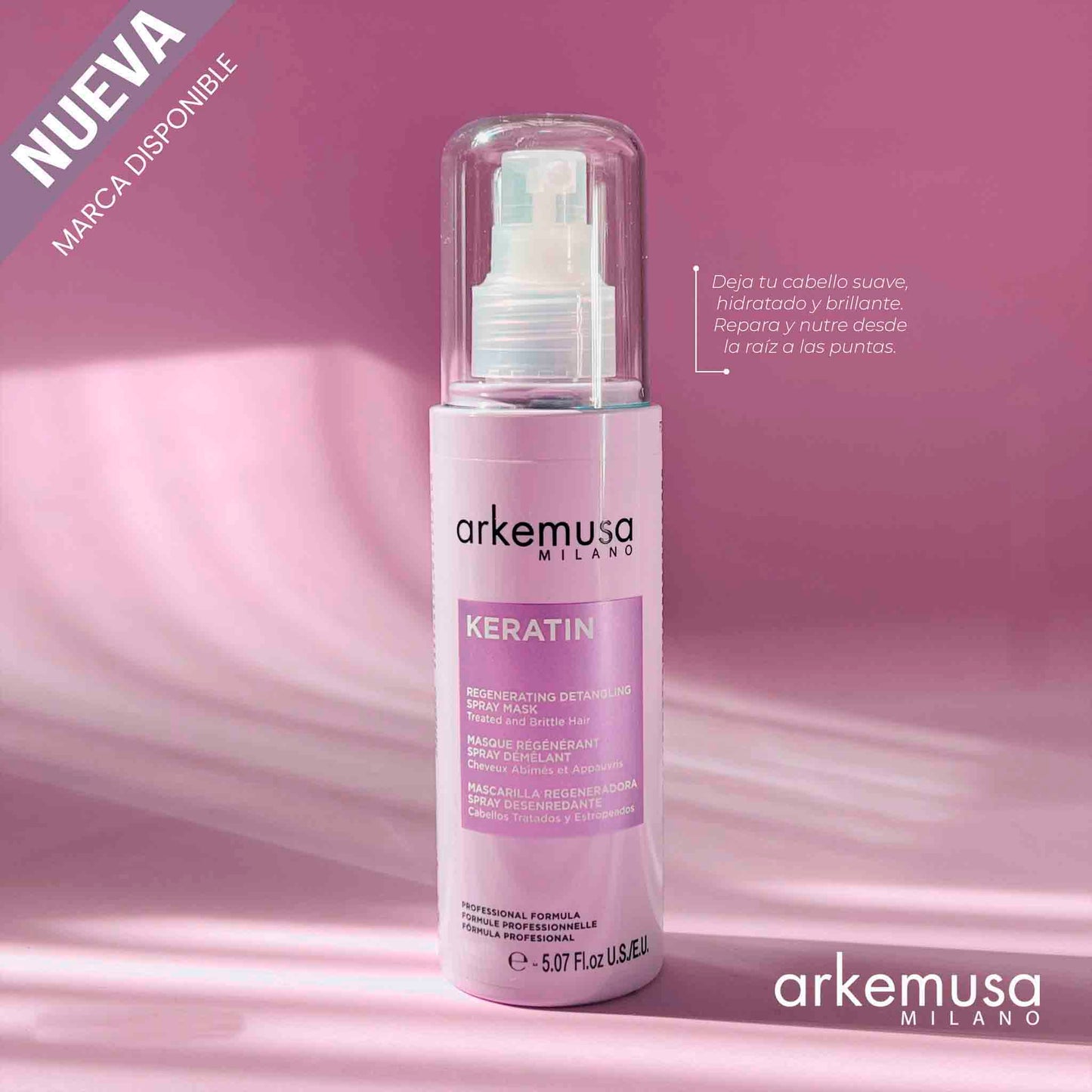 Spray Desenredante Arkemusa Keratin 100 ml | Restaurador Capilar