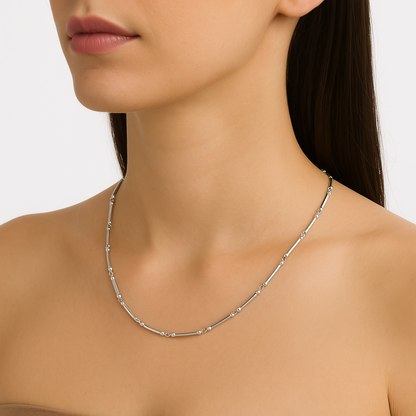 Collar de Plata 925 con Tubitos Cilíndricos – 49 cm, 3,29 g, Tubitos 10 × 4 mm IMAGEN FUTURA- Dermocosmetica_belleza_online