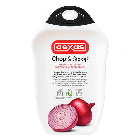 Tabla para Picar Dexas Chop & Scoop White – Corte Fácil y Limpio
