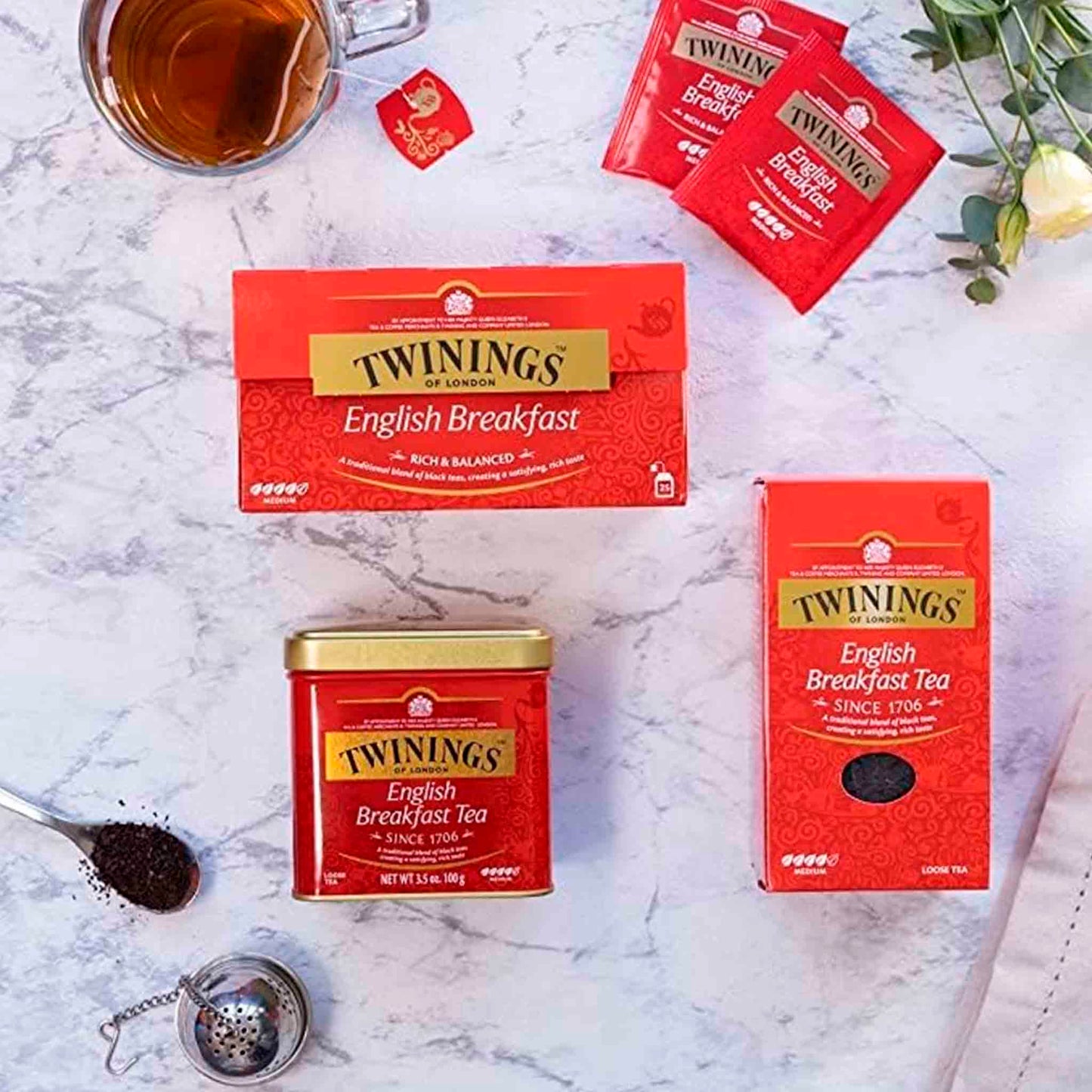 Twinings English Breakfast en Hebras – Lata 100 g
