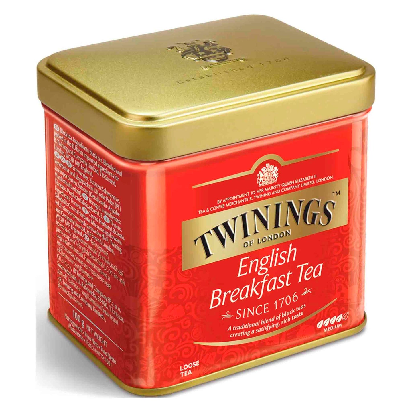 Twinings English Breakfast en Hebras – Lata 100 g