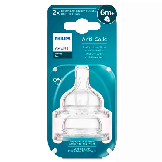 Tetina Avent Válvula Anticólicos Flujo Rápido – Pack 2 Unidades