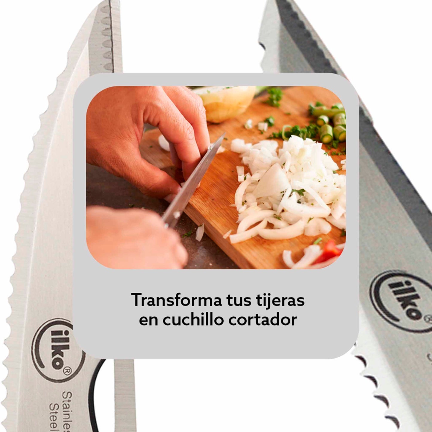 Tijera de Cocina Inoxidable Ilko Multiusos New Line – Corte Preciso y Seguro ILKO- Dermocosmetica_belleza_online